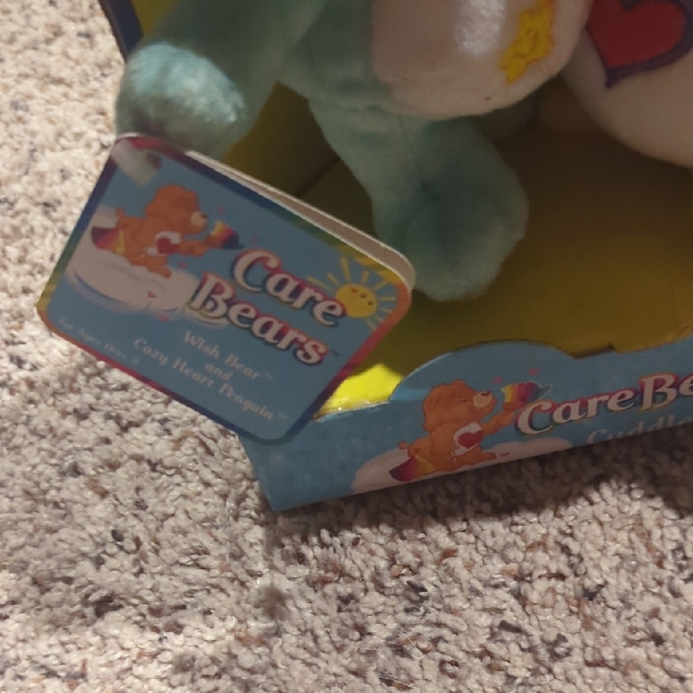 Care Bears 2003 Wish Bear and Cozy Heart Penguin Plush Duo - Picture 3 of 14